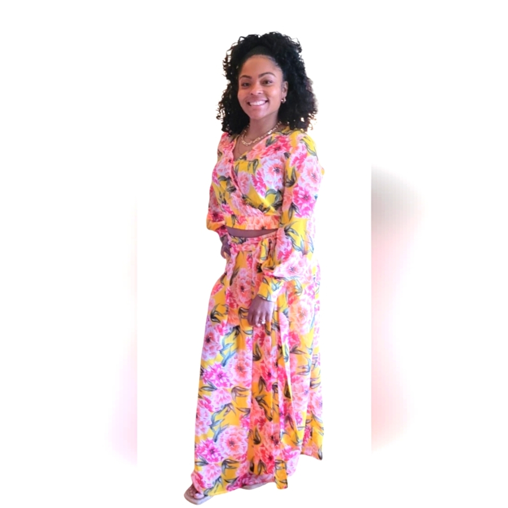 Womens Floral Skirt Set